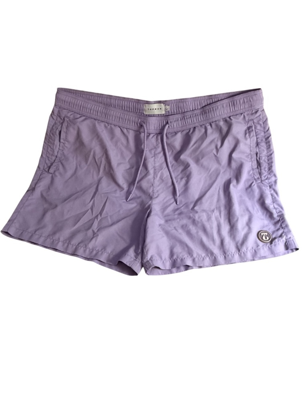 Topman Men's Swim Trunks Size L Purple Short Length Lined Swim Shorts